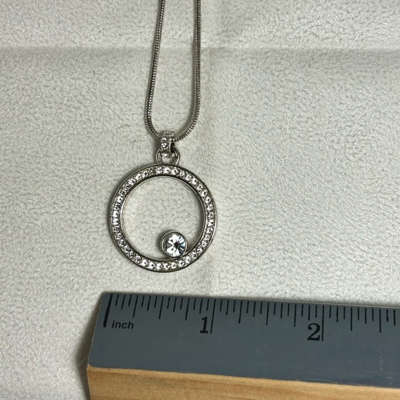 Brighton Starry Night Circle Necklace Silver Plated Crystals Pendant & Cloth Bag - Picture 12 of 12